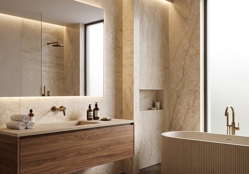 Botticino Semiclassico Polished Marble Slab Random (SL91286)