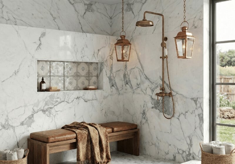 Statuario Honed Marble Slab Random (SL91362)
