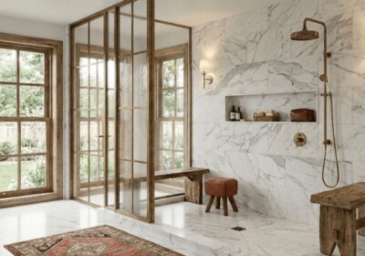 Statuario Honed Marble Slab Random (SL91362) Room Scene Image