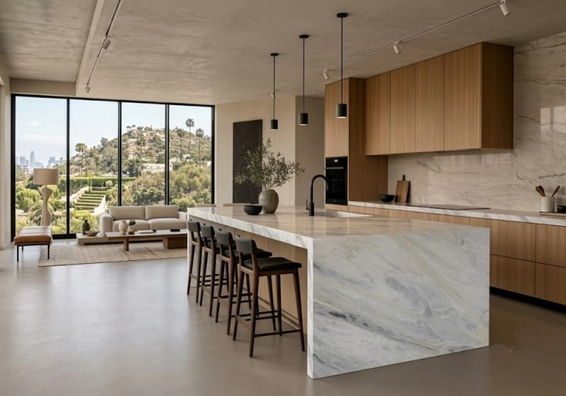 Calacatta Bluette Polished Marble Slab Random (SL91371)