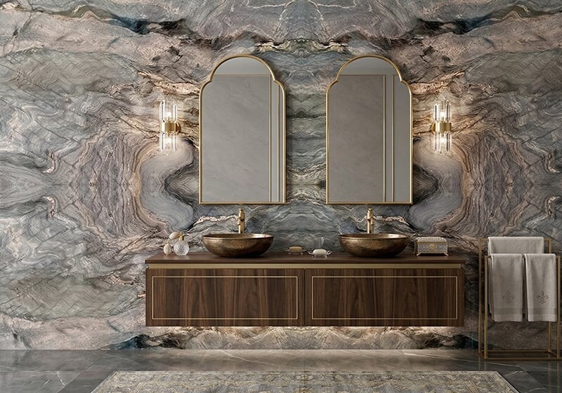 Explosion Blue Polished Quartzite Slab Random (SL91418)