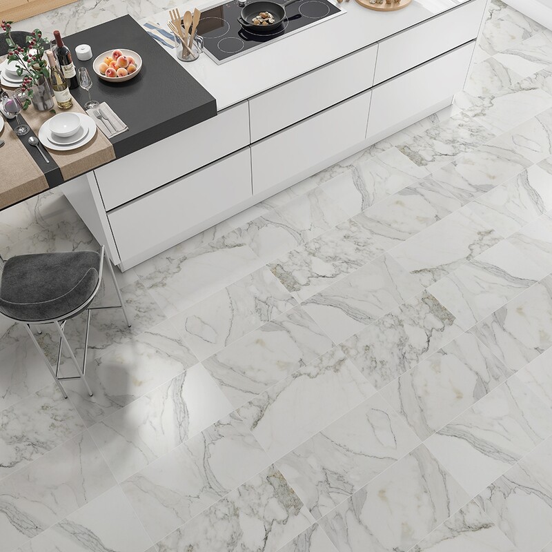 white marble floor tiles