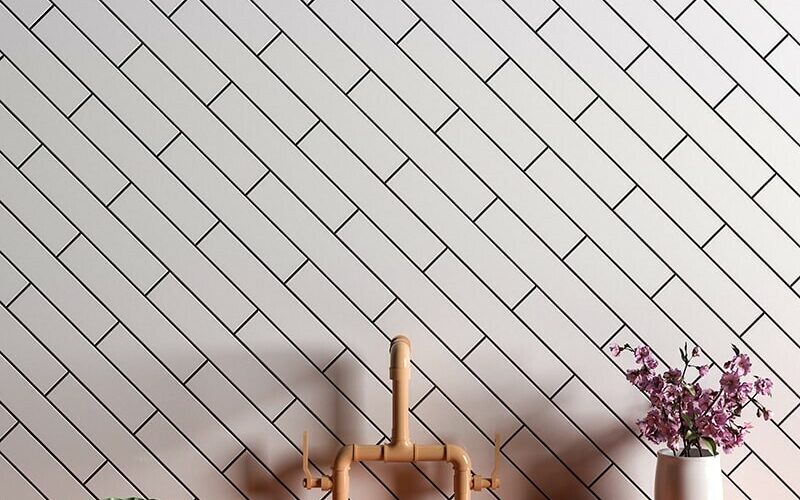 eggshell glazed brick backsplash