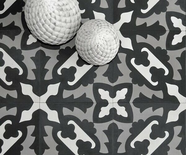 black and white cement tile