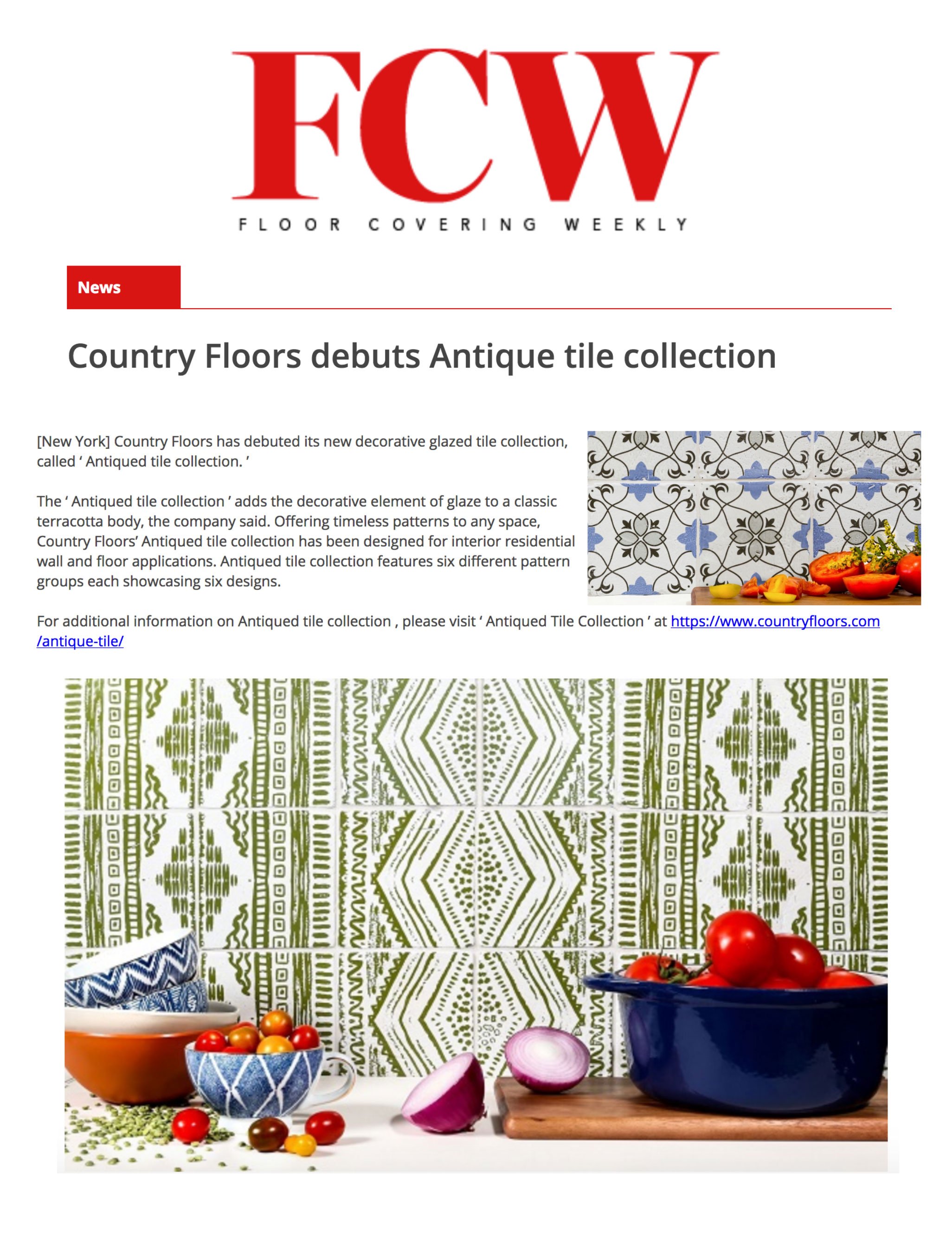 Antiqued Tile Collection Country Floors Of America Llc