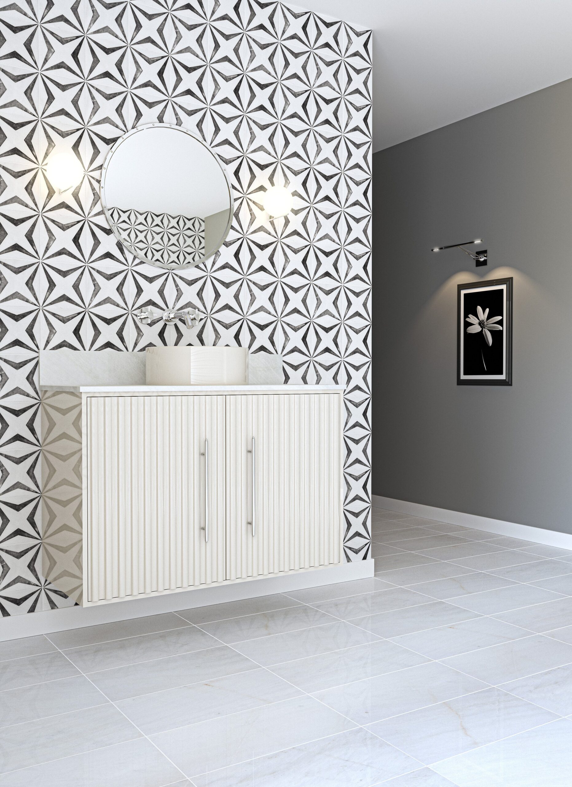 New Nova Collection Stone Tiles by Marble Systems at Country Floors in black and white