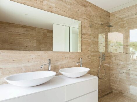 travertine bathroom tile