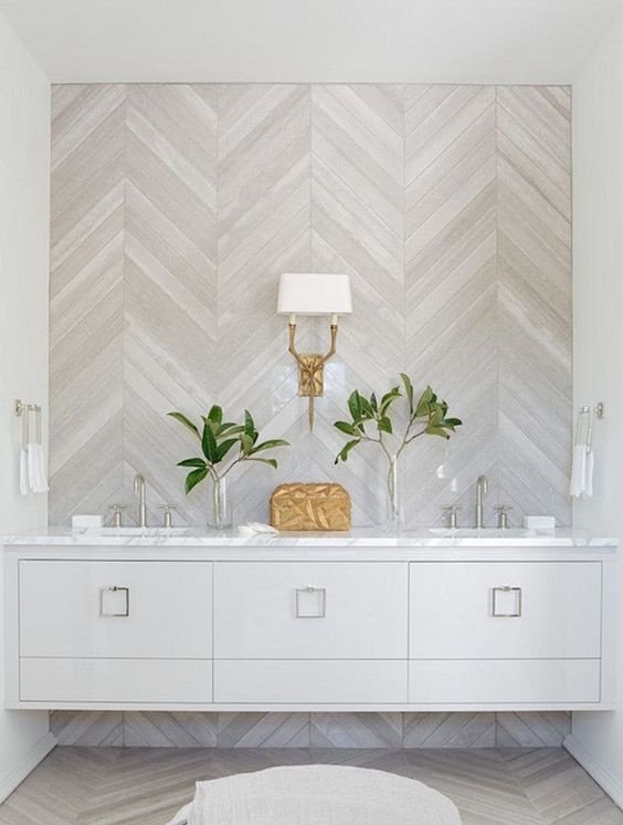 Tile Mood Board Of The Month Discover Cool Shape Tiles - White Herringbone Wall Tiles Bathroom