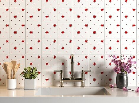 white ceramic backsplash tile