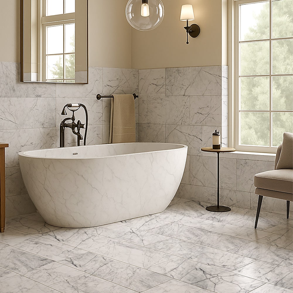 carrara marble shower