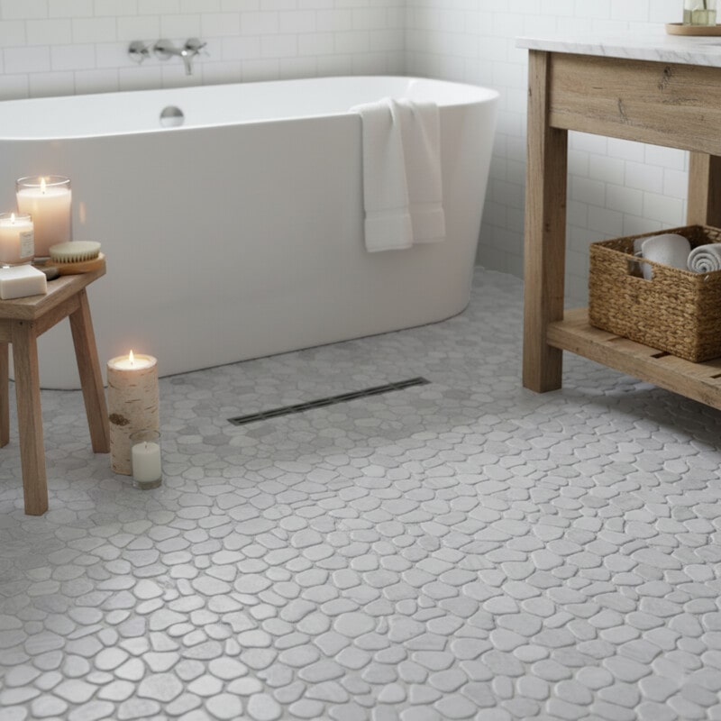 pebble shower floor