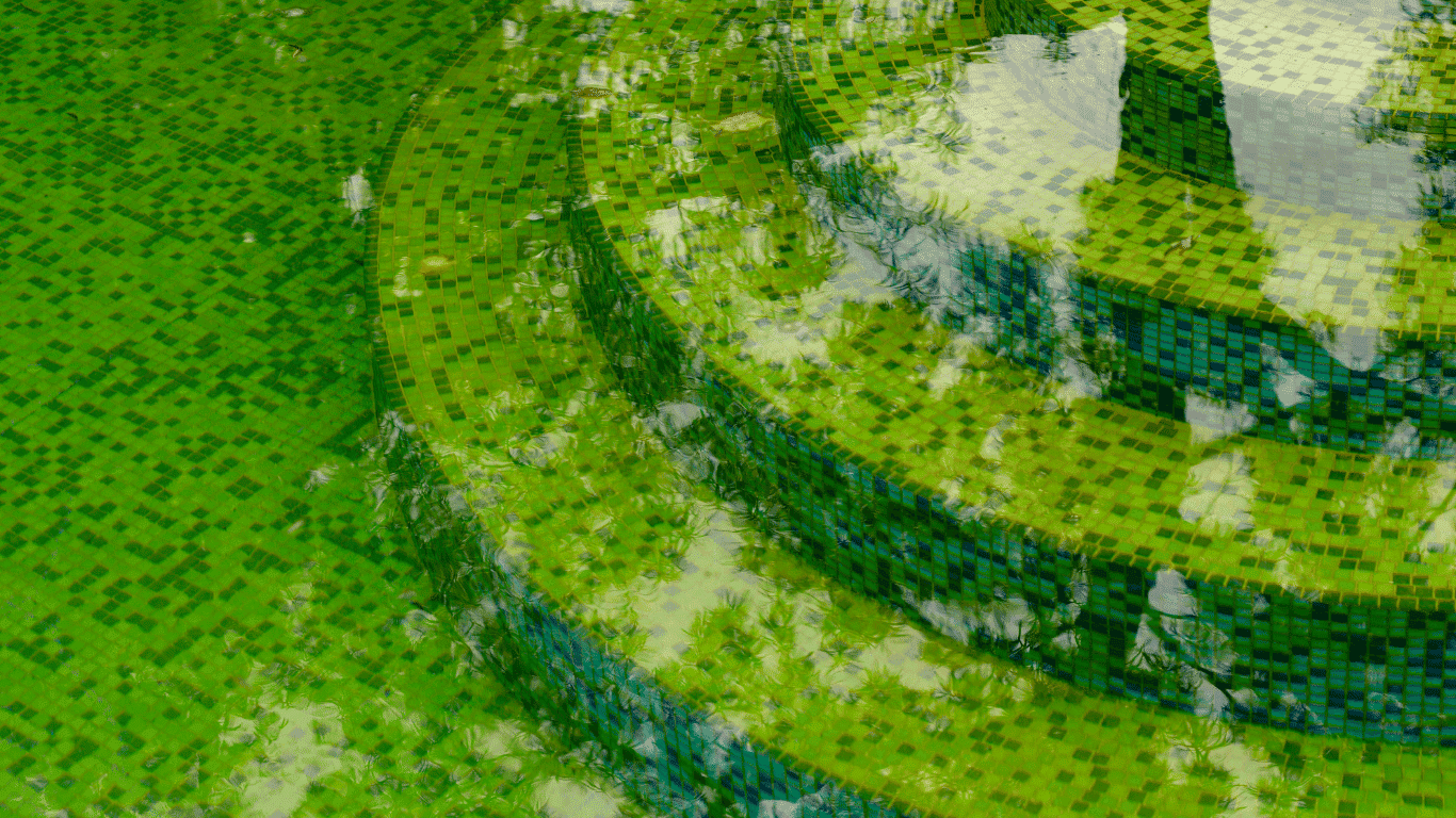 Green tile pool