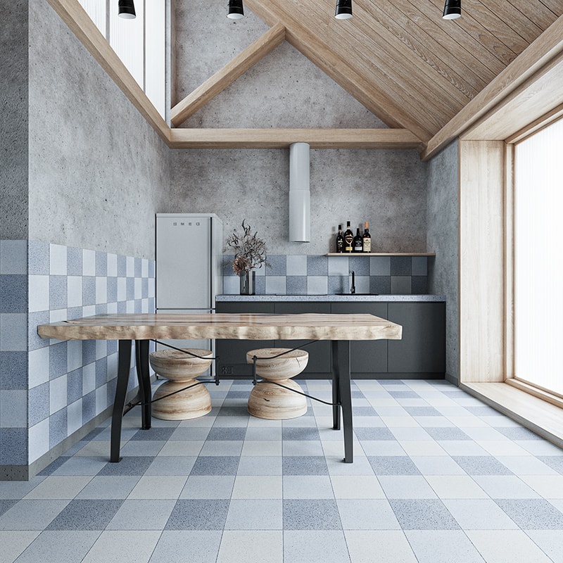 blue bathroom floor tile