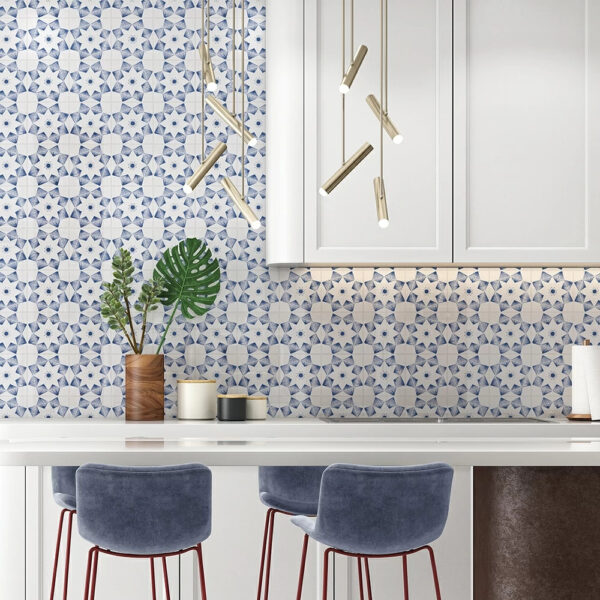 ceramic tile kitchen blue