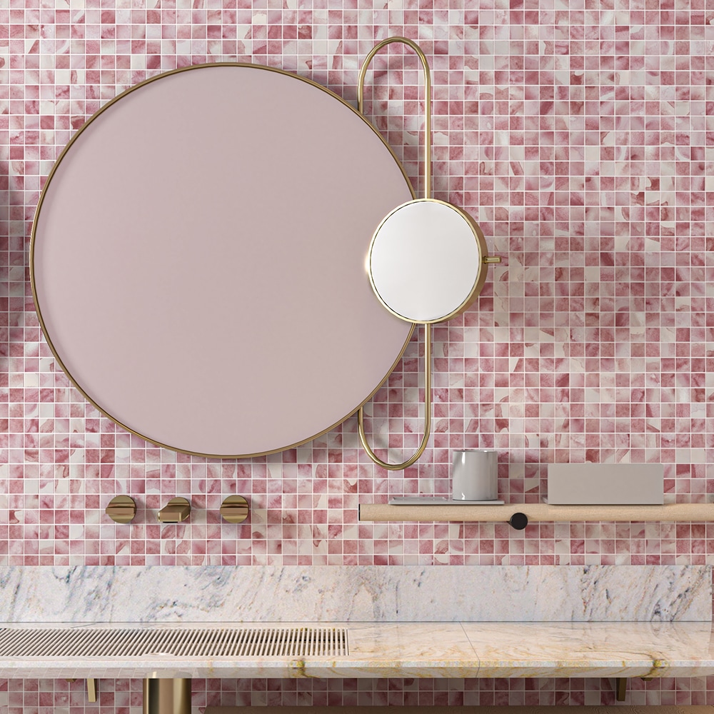 pink mosaic tile