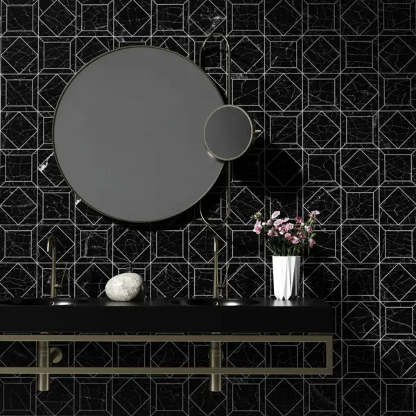 black tile bathroom ideas