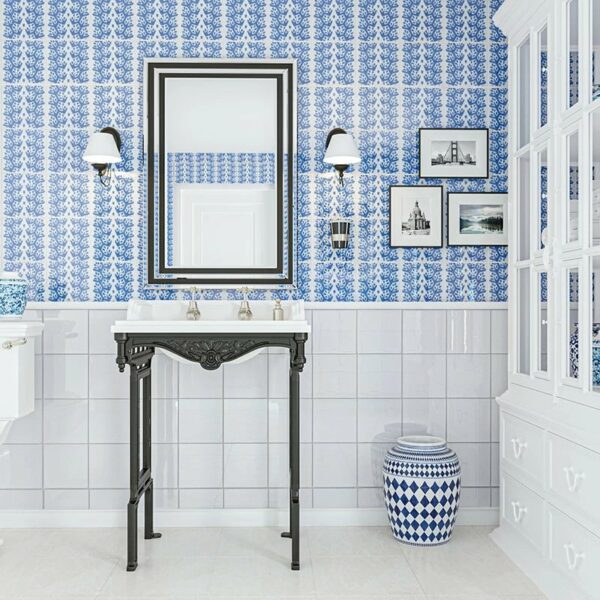 snow white ceramic bathroom tile