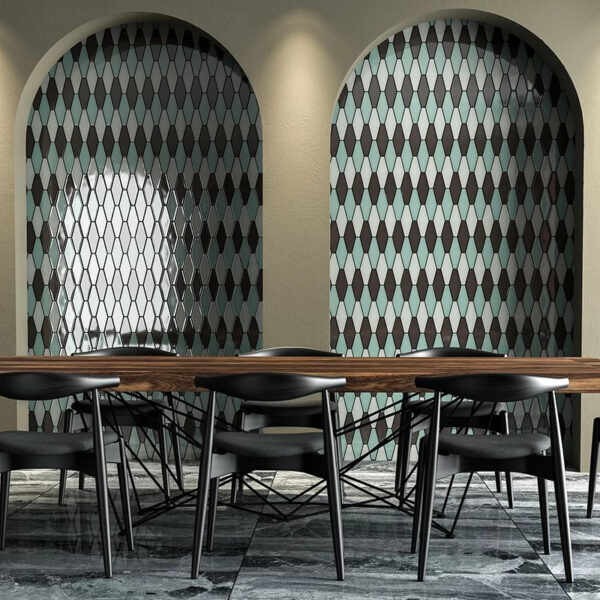 Witty Green Glossy Longest Hexagon Ceramic Tile by CountryFloors
