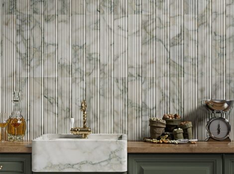 fluted marble tile