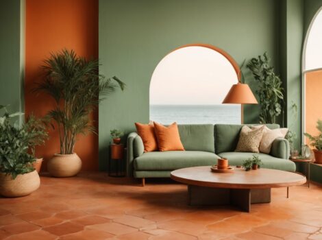 living room tile floor