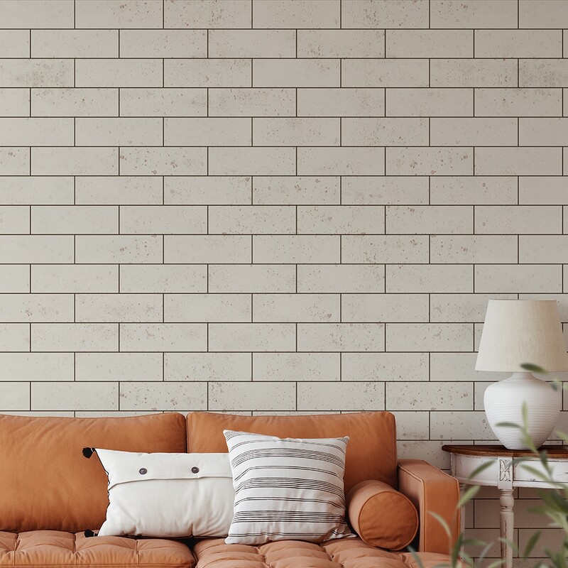 white living room tile