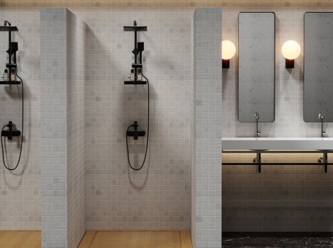 porcelain tile on shower walls