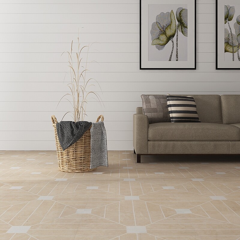 beige marble tile floor
