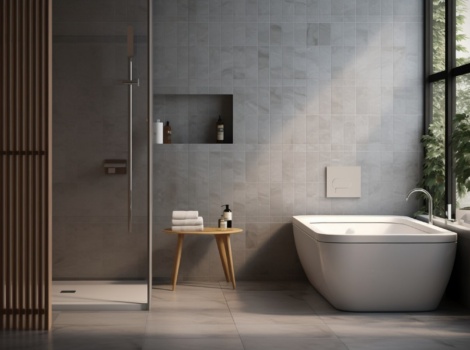 marble shower niche