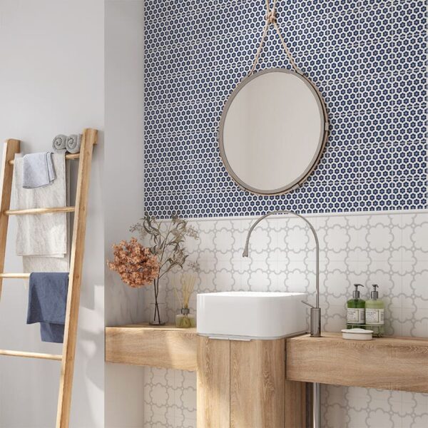 Blue Ceramic Tile Backsplash