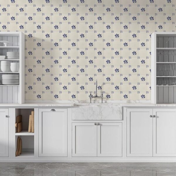 Floral Patterned Ceramic Wall Tile