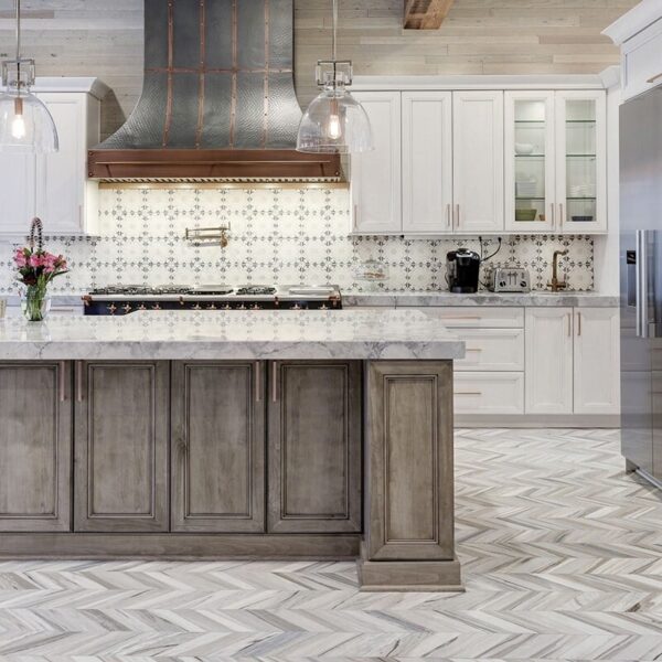 herringbone floor tiles