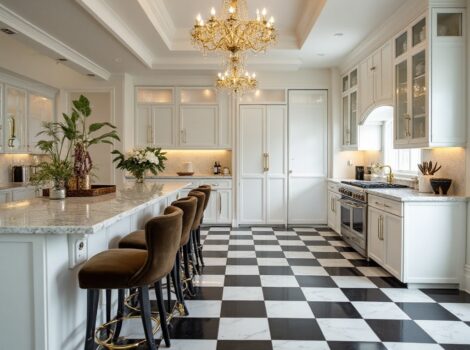 checkerboard floor tile