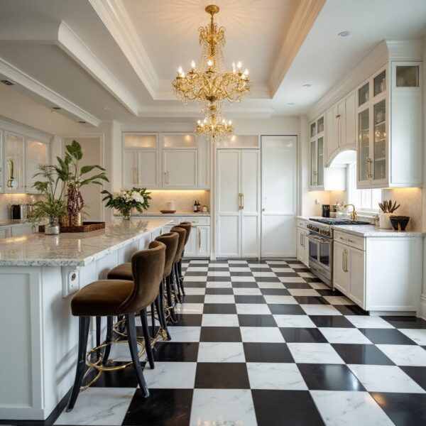checkerboard floor tile