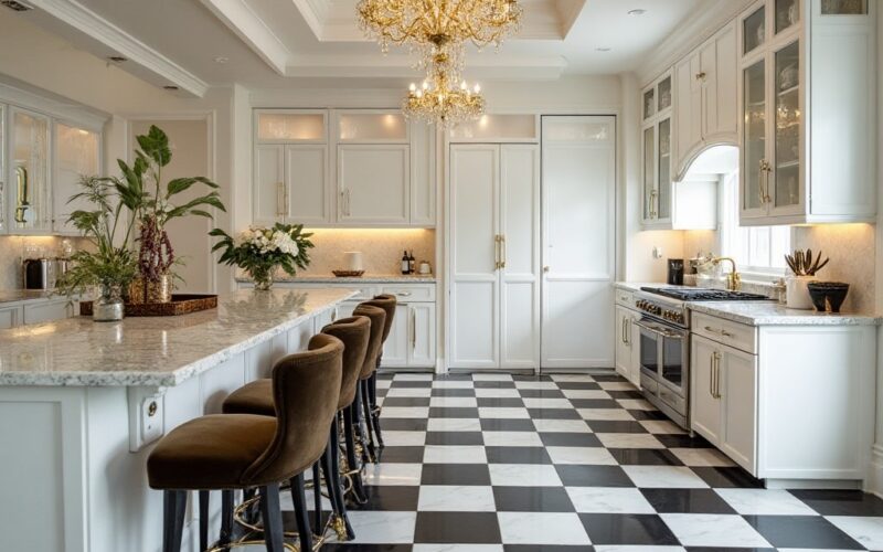 checkerboard floor tile