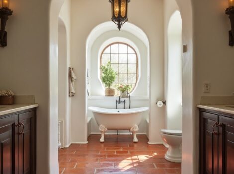 spanish terracotta bathroom floor tile