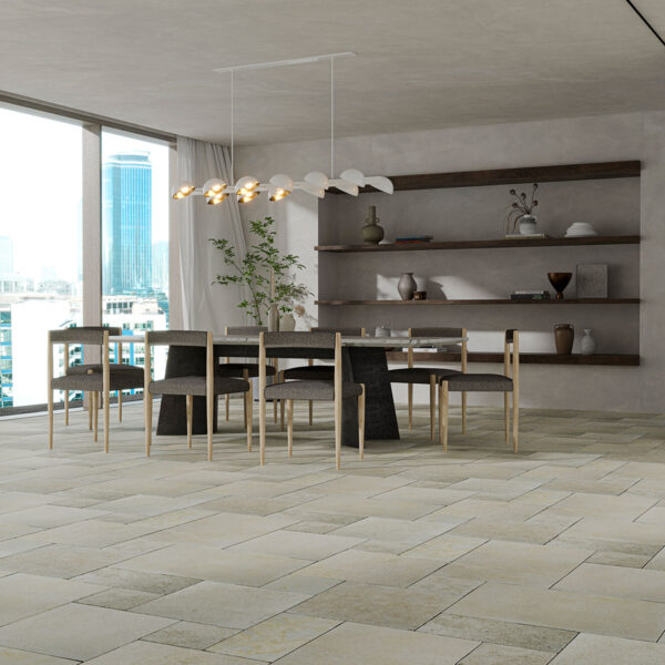 beige limestone floor tile