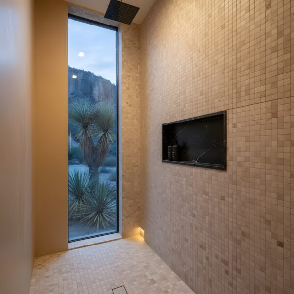 limestone shower tile