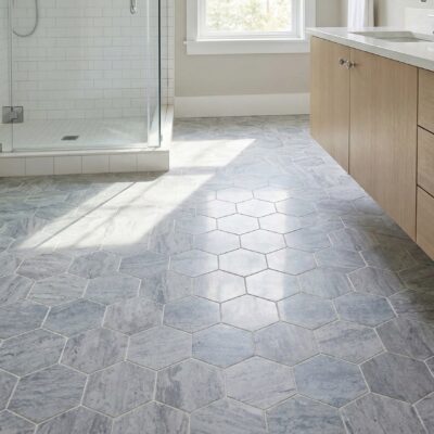 blue marble floor tile