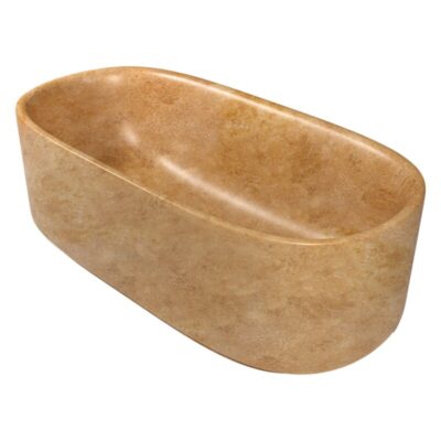 Badewanne aus braunem Marmor