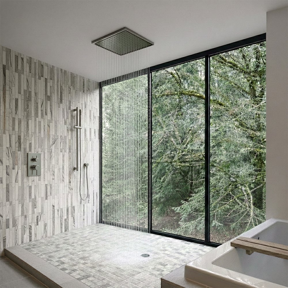 marble mosaic shower wall tiles for boutique hotels
