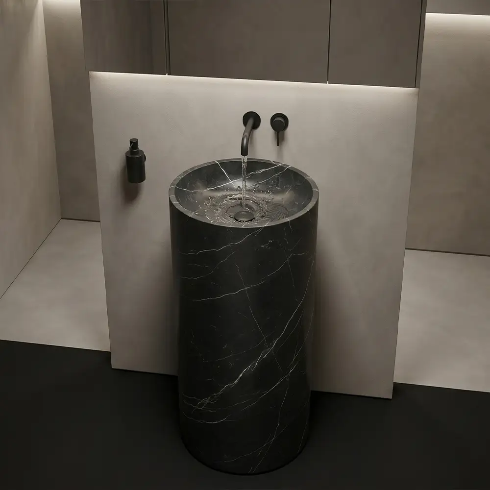 Pias de mármore preto