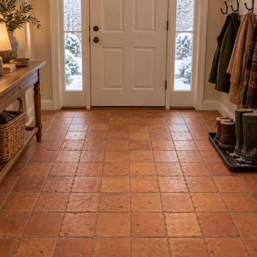 Fairfax entry with a natural terracotta tile.
